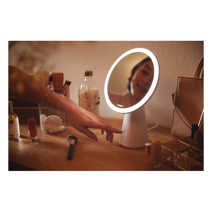 Philips - Állítható fényerejű kozmetikai tükör LED háttérvilágítással MIRROR LED/4,5W/5V