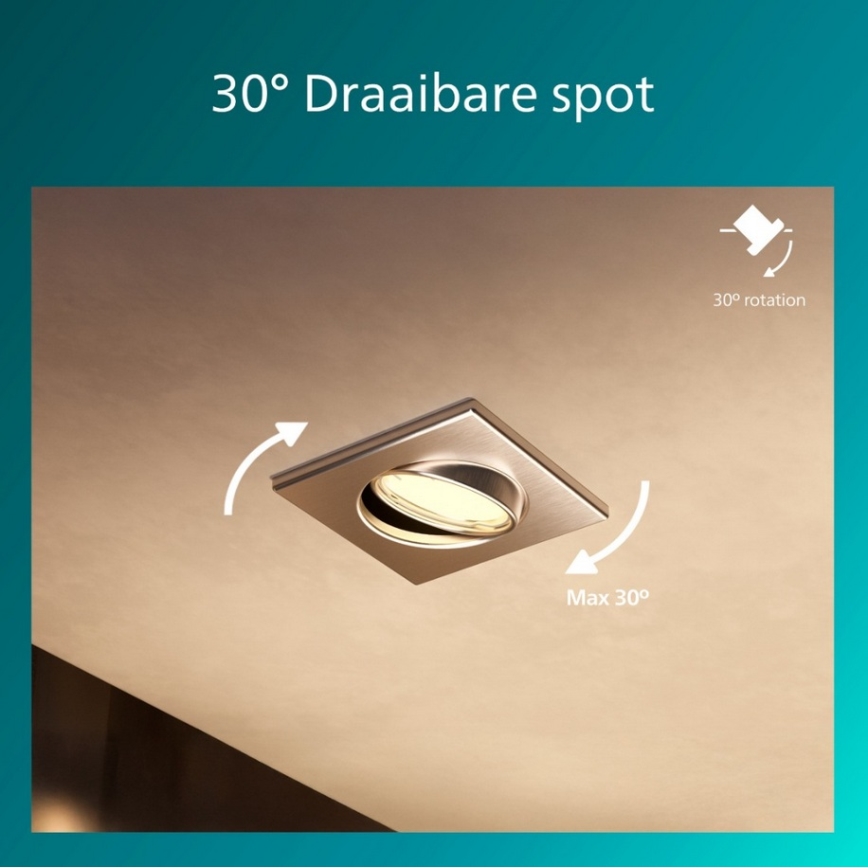 Philips - Beépíthető lámpatest PERIDOT 1xGU10/7W/230V ezüst