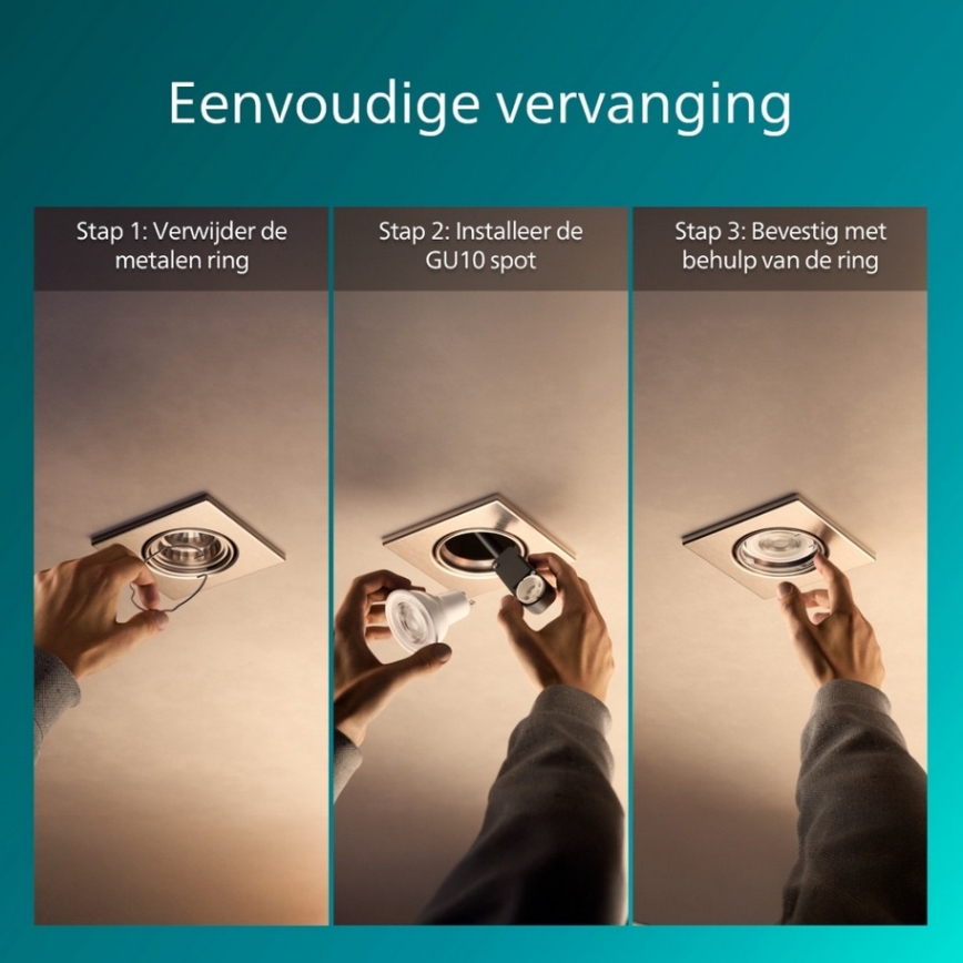 Philips - Beépíthető lámpatest PERIDOT 1xGU10/7W/230V ezüst