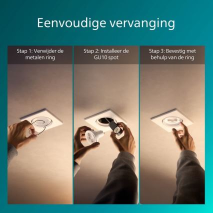 Philips - Beépíthető lámpatest PERIDOT 1xGU10/7W/230V fehér