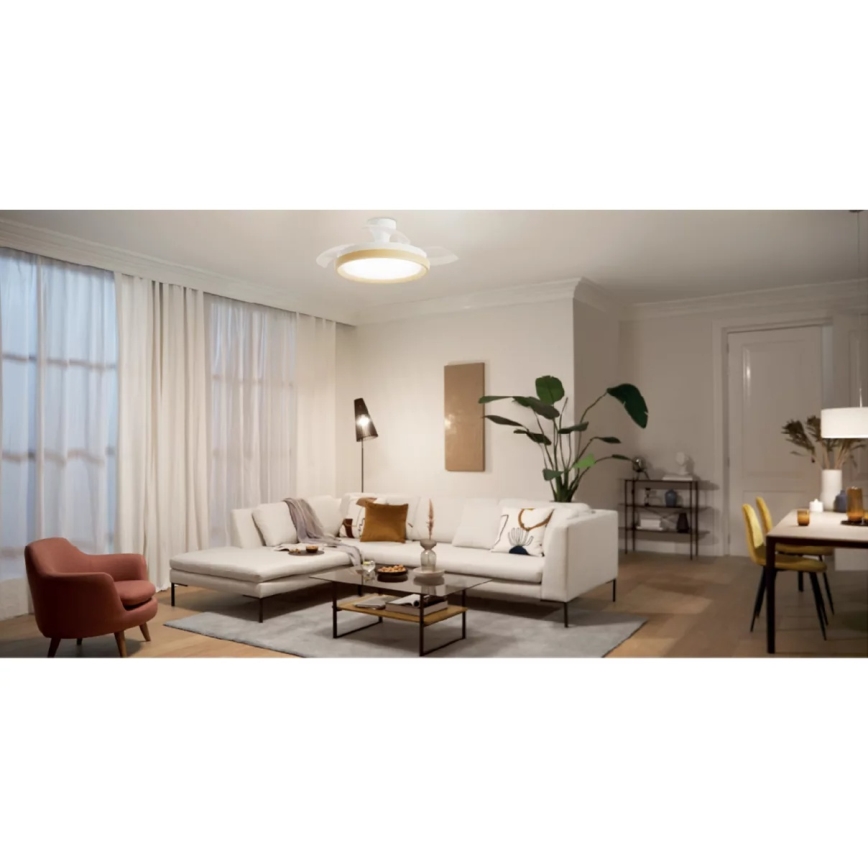 Philips - LED dimmelhető mennyezeti lámpa ventilátorral BLISS LED/35W/230V barna + távirányító