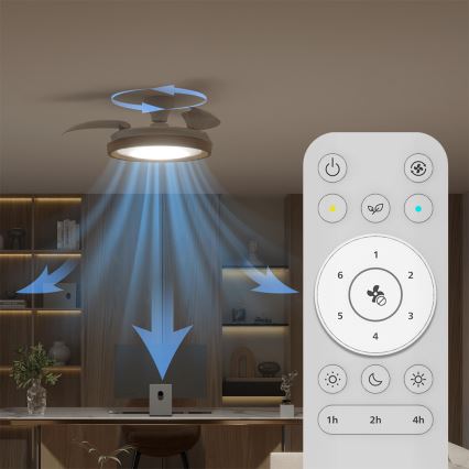 Philips - LED dimmelhető mennyezeti lámpa ventilátorral BLISS LED/35W/230V barna + távirányító