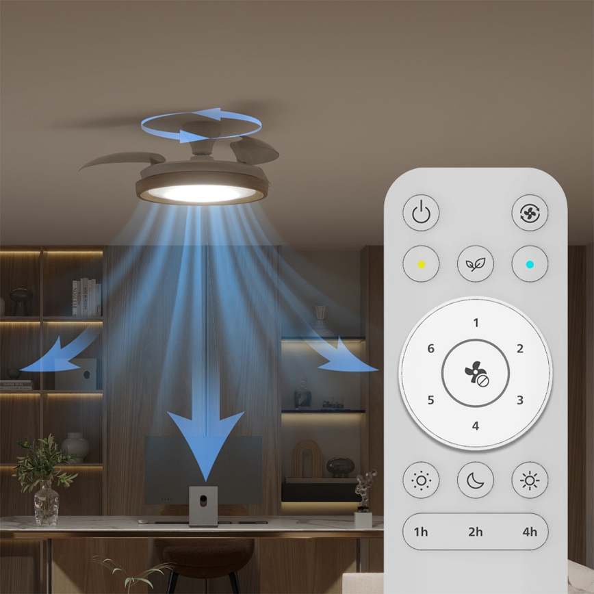 Philips - LED dimmelhető mennyezeti lámpa ventilátorral BLISS LED/35W/230V barna + távirányító