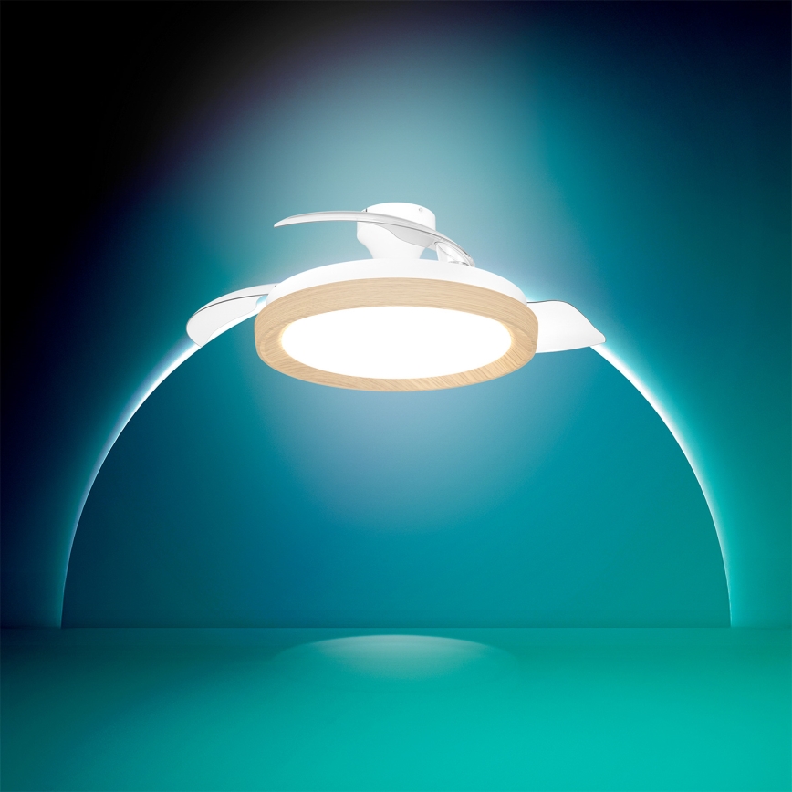 Philips - LED dimmelhető mennyezeti lámpa ventilátorral BLISS LED/35W/230V barna + távirányító