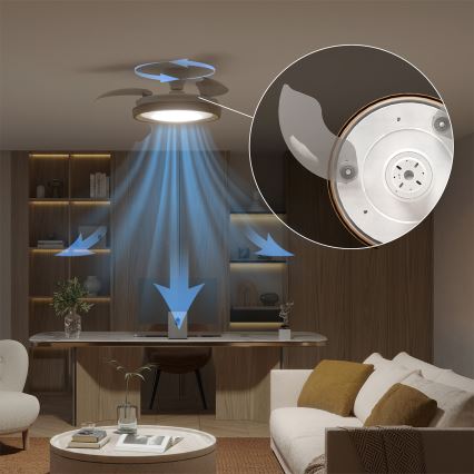 Philips - LED dimmelhető mennyezeti lámpa ventilátorral BLISS LED/35W/230V barna + távirányító