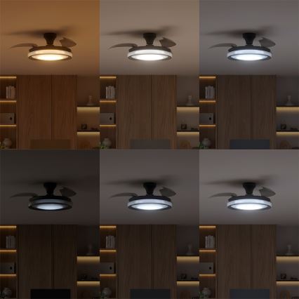 Philips - LED dimmelhető mennyezeti lámpa ventilátorral BLISS LED/35W/230V fekete + távirányító