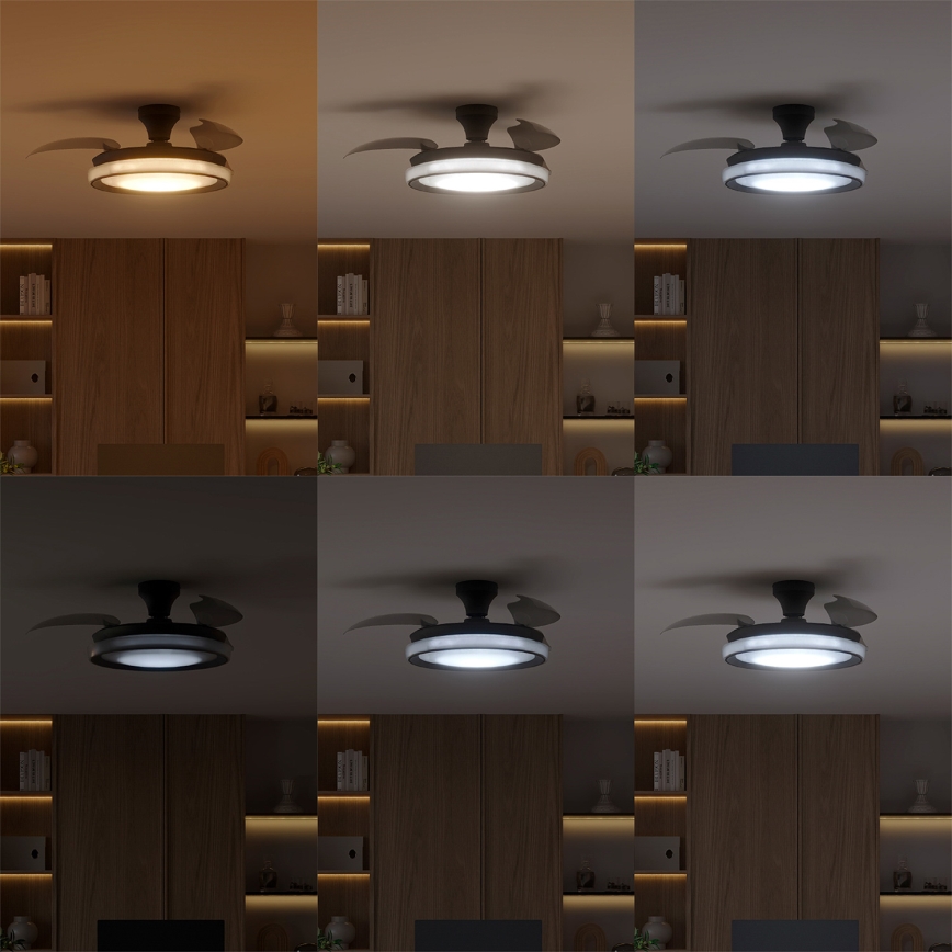 Philips - LED dimmelhető mennyezeti lámpa ventilátorral BLISS LED/35W/230V fekete + távirányító