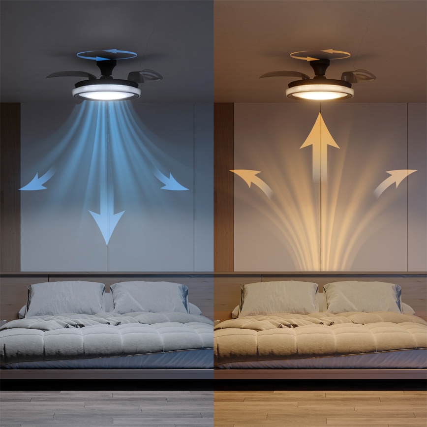 Philips - LED dimmelhető mennyezeti lámpa ventilátorral BLISS LED/35W/230V fekete + távirányító