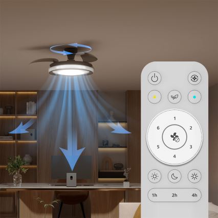 Philips - LED dimmelhető mennyezeti lámpa ventilátorral BLISS LED/35W/230V fekete + távirányító