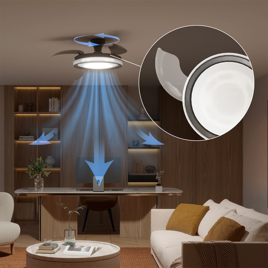 Philips - LED dimmelhető mennyezeti lámpa ventilátorral BLISS LED/35W/230V fekete + távirányító