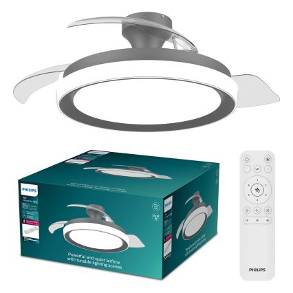 Philips - LED dimmelhető mennyezeti lámpa ventilátorral BLISS LED/35W/230V fekete + távirányító
