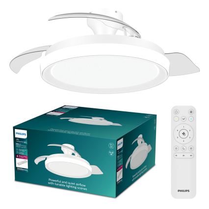 Philips - LED fényerőszabályozható mennyezeti lámpa ventilátorral BLISS LED/35W/230V fehér + távirányító