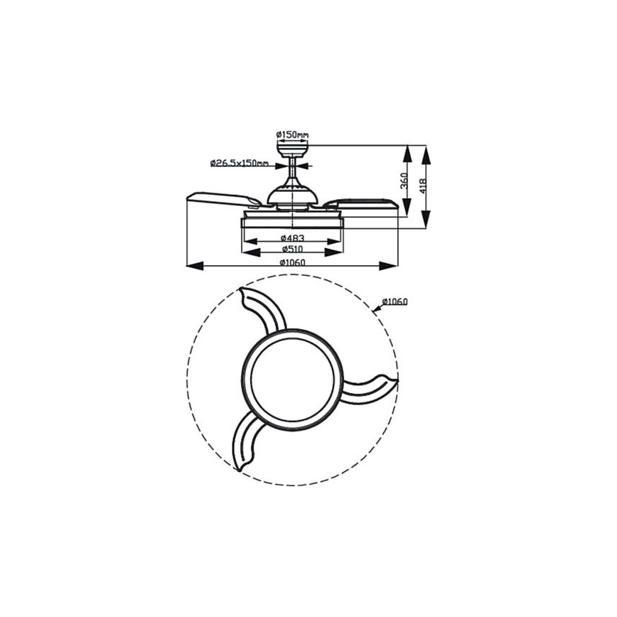Philips - LED mennyezeti ventilátor LED/35W/230V 5500/4000/2700K fehér + távirányító