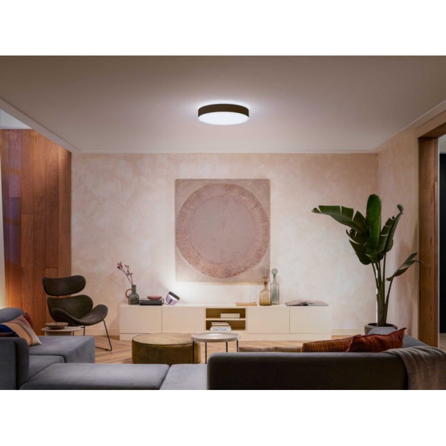 Philips - Hue fényerőszabályozható LED mennyezeti lámpatest LED/33,5W/230V 2200-6500K átm. 425 mm fekete + távirányító