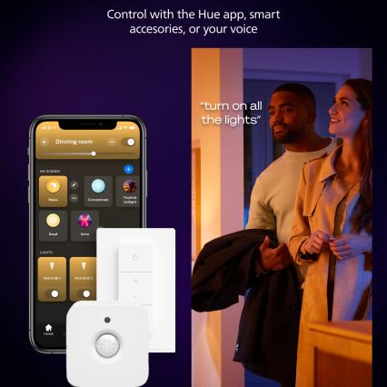 Philips - LED dimmelhető mennyezeti lámpatest Hue AURELLE LED/19W/230V 2200-6500K 30x30 cm fekete