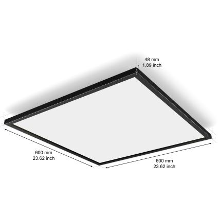 Philips - LED fényerőszabályozható mennyezeti lámpa Hue AURELLE LED/39W/230V 2200-6500K 60x60 cm fekete