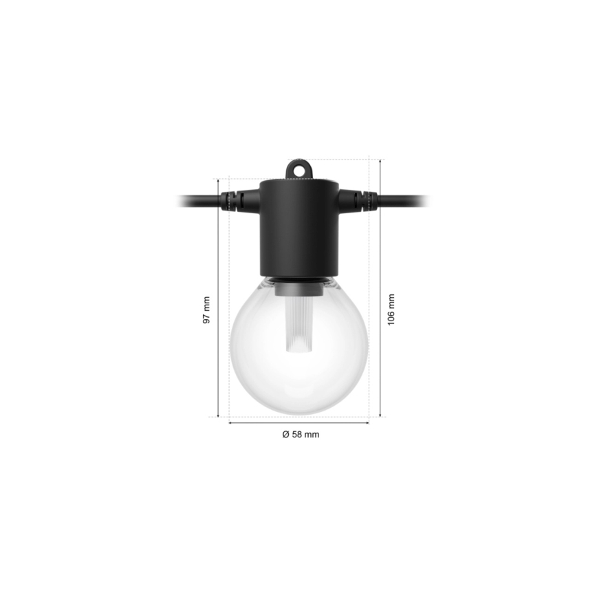 Philips - Dimmelhető LED RGBW kültéri fényfüzér Hue FESTAVIA 10xLED 7m IP65