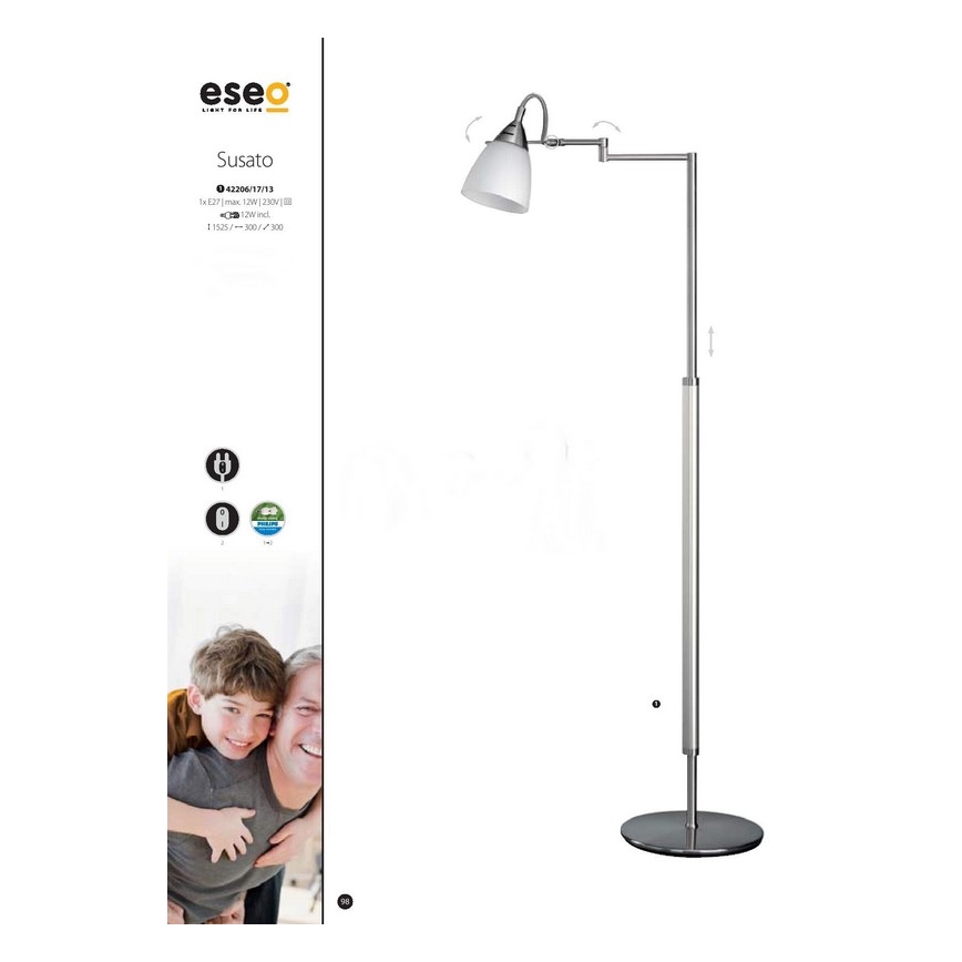 Philips Eseo 42206/17/13 - lampa podlahová SUSATO 1xE27/12W