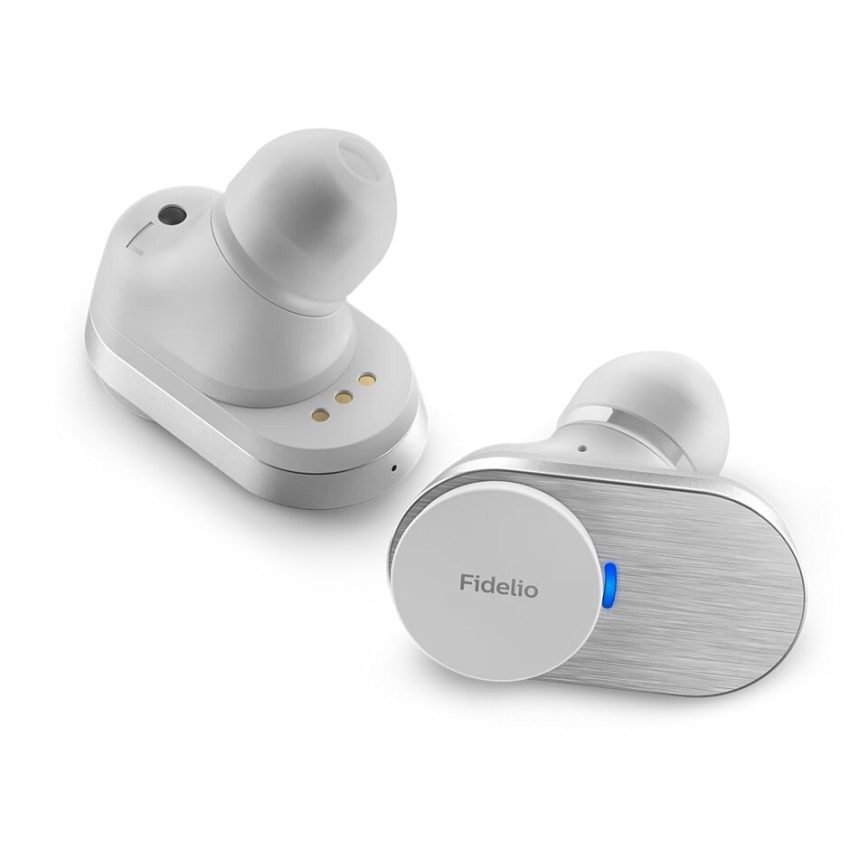Philips Fidelio T1WT/00 - Vezetélk nélküli fejhallgató IPX4 2x 60 mAh + 650 mAh ezüst