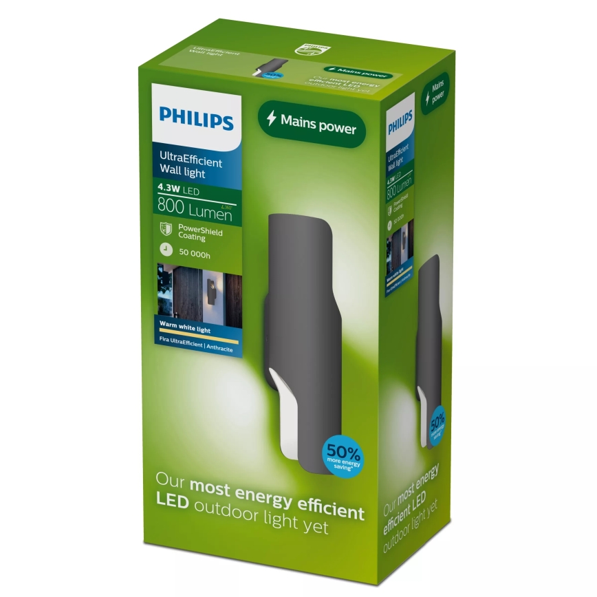 Philips - FIRA LED kültéri fali lámpa LED/4,3W/230V 2700K IP44