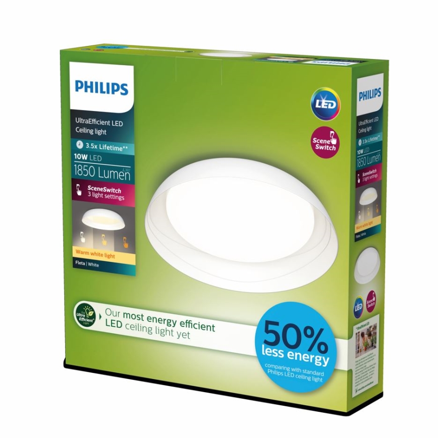 Philips - LED dimmelhető mennyezeti lámpa FLETA SCENE SWITCH LED/10W/230V 2700K fehér