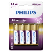 Philips FR6LB4A/10 - 4 db lítium elem AA LITHIUM ULTRA 1,5V