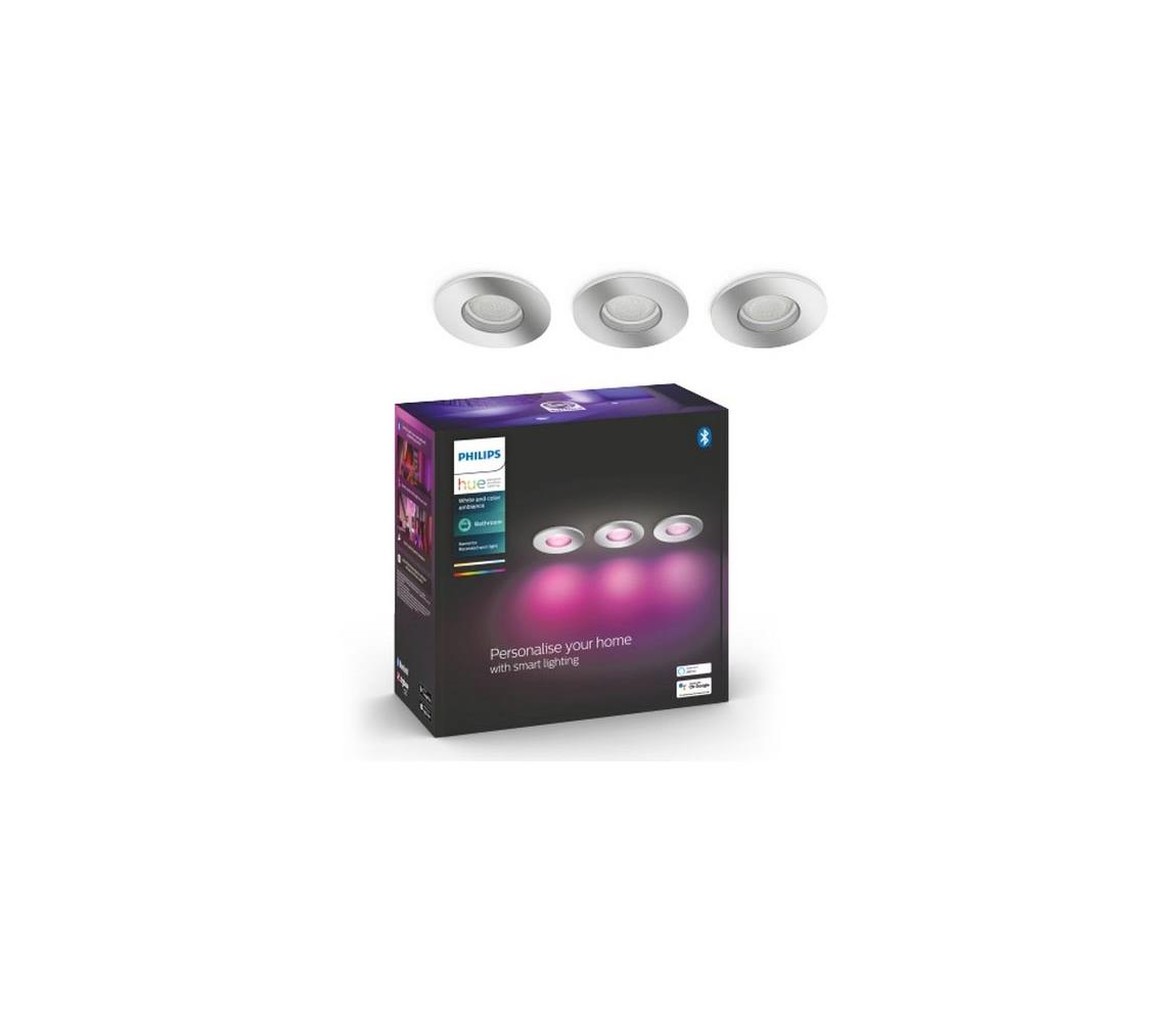 Philips Hue 3xLED RGB fürdőszobai lámpa 1xGU10/5,7W/230V IP44 dimm. 871951435539200