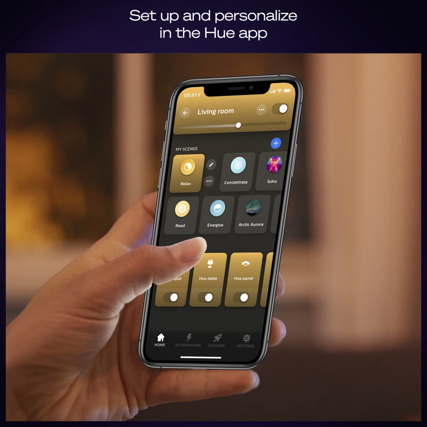 Philips - LED dimmelhető mennyezeti lámpa Hue AURELLE LED/39W/230V 2200-6500K 120x30 cm fekete