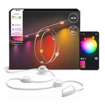 Philips - Hue FESTAVIA dimmelhető kültéri LED RGBW fényfüzér 32xLED 18m 1000-20000K IP65
