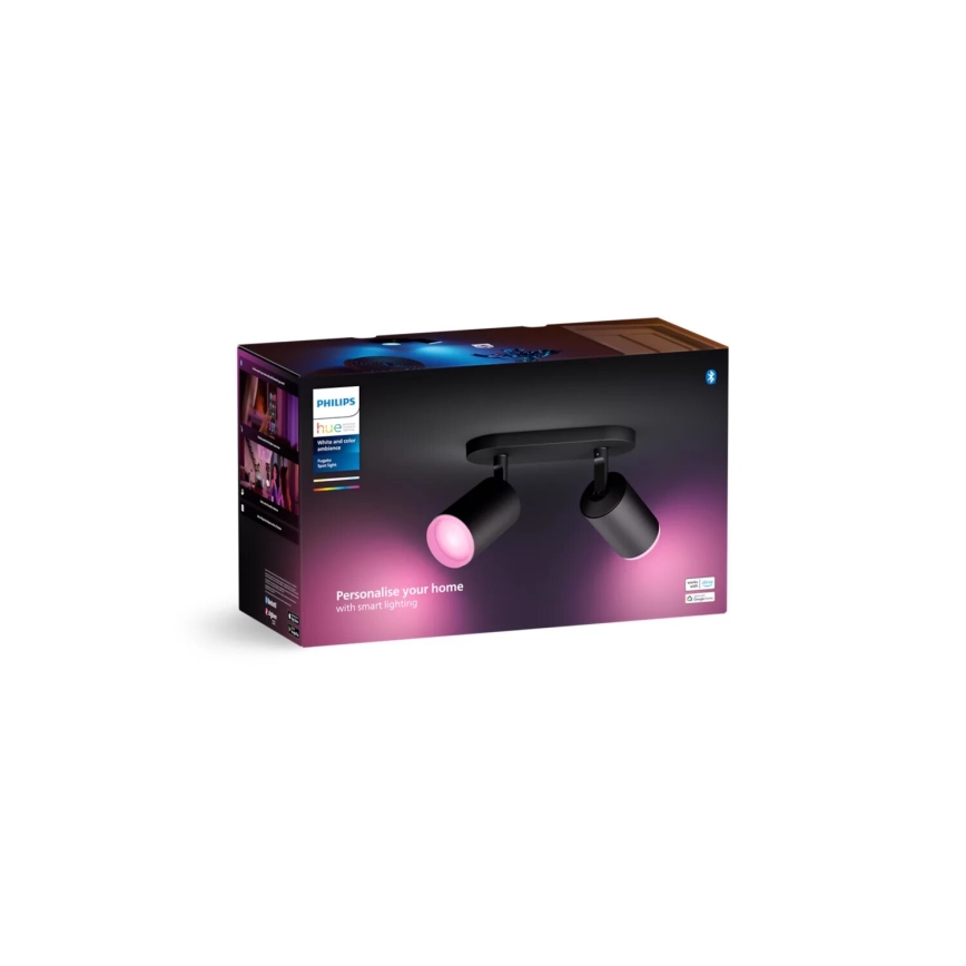 Philips - LED RGBW Dimmerelhető spotlámpa Hue FUGATO 2xGU10/4,2W/230V 2000-6500K fekete