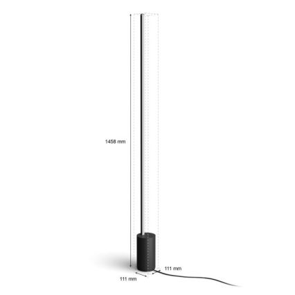 Philips - LED RGBW állítható fényerejű állólámpa Hue SIGNE LED/29W/230V 2000-6500K fekete