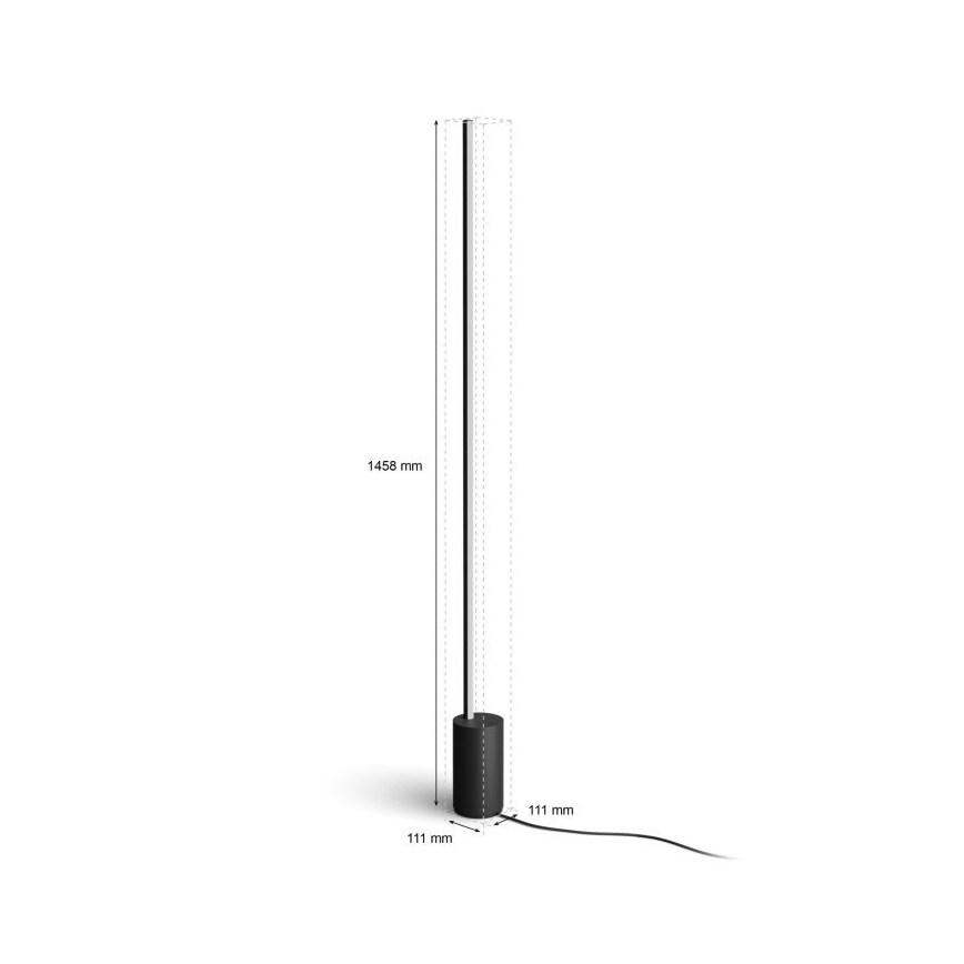 Philips - LED RGBW állítható fényerejű állólámpa Hue SIGNE LED/29W/230V 2000-6500K fekete
