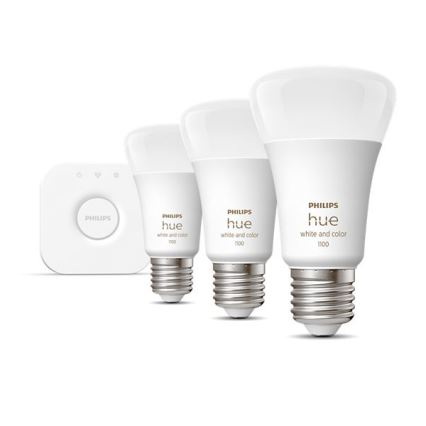 Alap Philips Hue WHITE AND COLOR AMBIANCE 3xE27/9W/230V 2000-6500K + összekötő eszköz