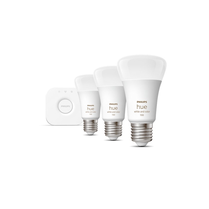 Alap Philips Hue WHITE AND COLOR AMBIANCE 3xE27/9W/230V 2000-6500K + összekötő eszköz