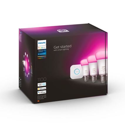Alap Philips Hue WHITE AND COLOR AMBIANCE 3xE27/9W/230V 2000-6500K + összekötő eszköz