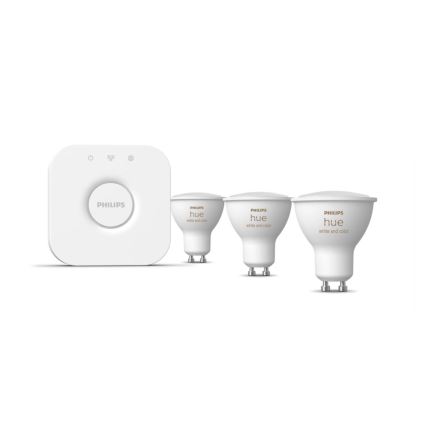 Alap Philips Hue WHITE AND COLOR AMBIANCE készlet 3xGU10/5,7W/230V 2000-6500K + összekötő eszköz
