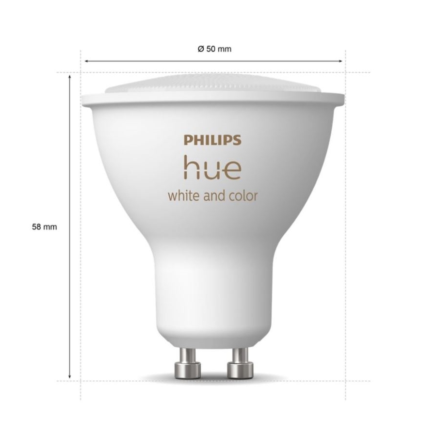 Alap Philips Hue WHITE AND COLOR AMBIANCE készlet 3xGU10/5,7W/230V 2000-6500K + összekötő eszköz