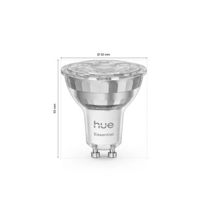 3 db-os szett Philips Hue White And Color Ambiance Essential GU10 dimmelhető LED izzó, 4,7 W, 230 V, 2200–6500 K