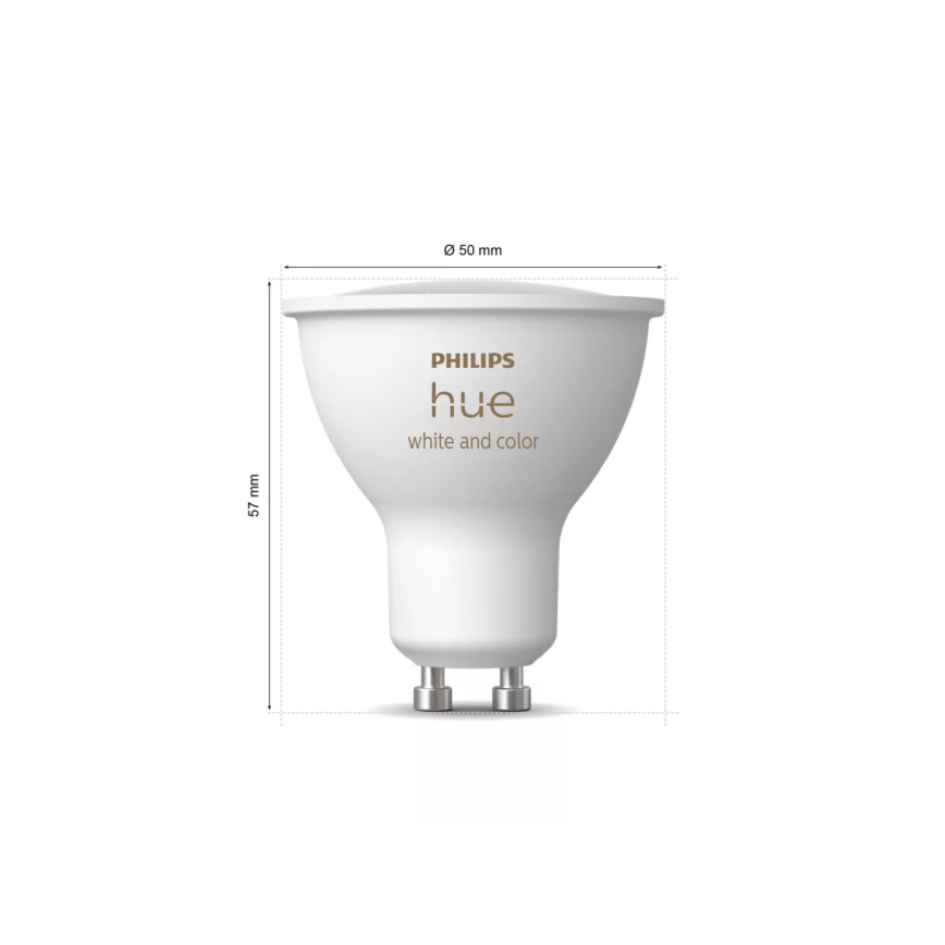 Kezdőcsomag Philips Hue WHITE AND COLOR AMBIANCE 3xGU10/4,2W 2000-6500K + Hue Bridge és dimmer kapcsoló