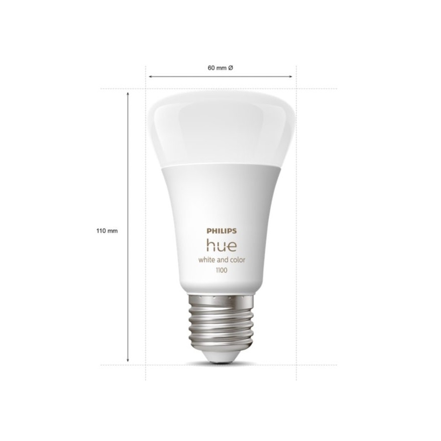 Philips Hue WHITE AND COLOR AMBIANCE alapkészlet 3xE27/9W 2000-6500K + Hue Bridge és fényerőszabályzó kapcsoló