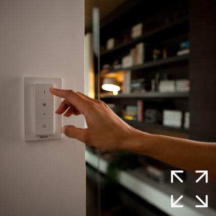 Philips Hue WHITE AMBIANCE alapkészlet 2×E27/8W/230V + Hue Bridge és fényerőszabályzó kapcsoló