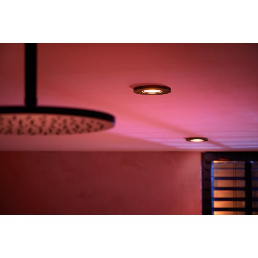 Philips - 3 darabos készlet LED RGBW állítható fényerejű fürdőszobai beépíthető lámpa Hue XAMENTO 1xGU10/4,2W/230V 2000-6500K IP44