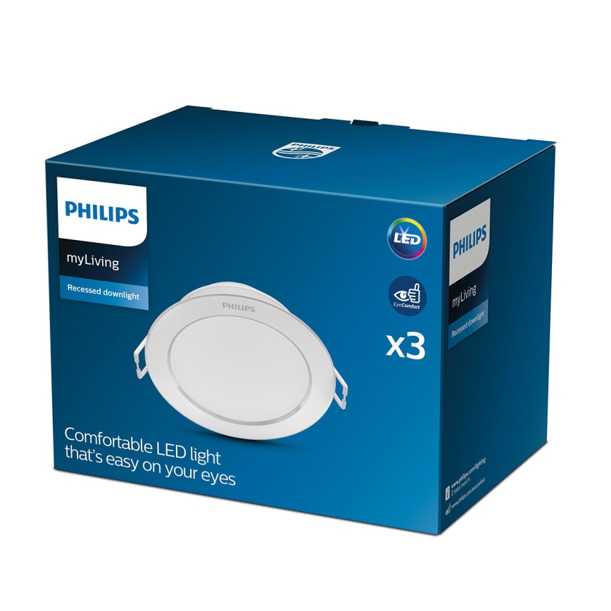 Philips - KÉSZLET 3x LED Beépíthető lámpa 1xLED/3,5W/230V 2700K