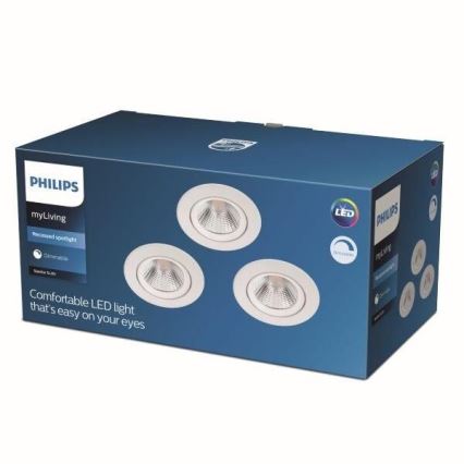 Philips - KÉSZLET 3x LED Dimmelhető beépíthető lámpa LED/5,5W/230V 2700K