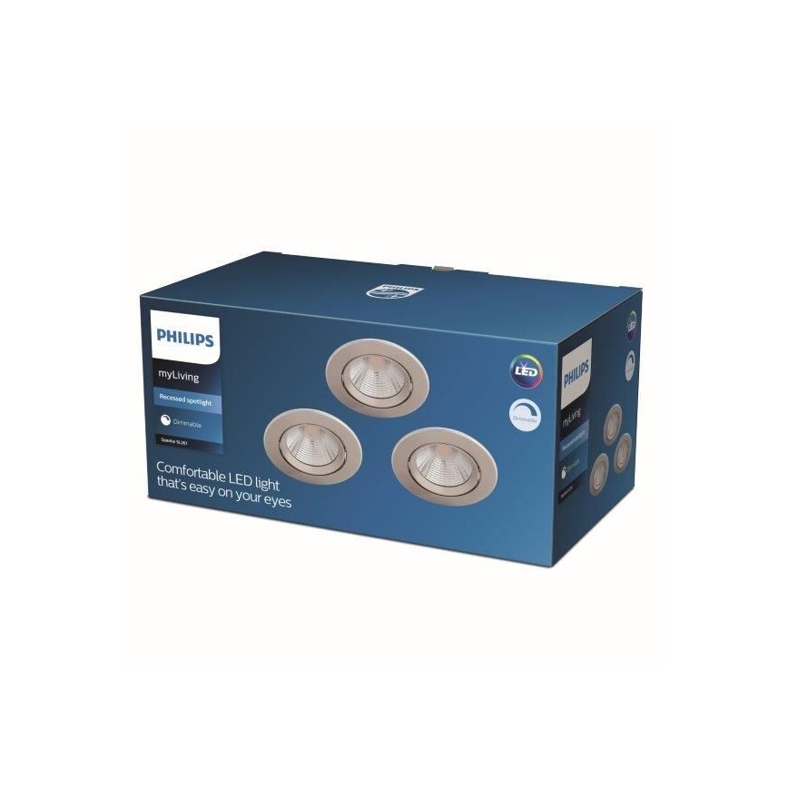 Philips - KÉSZLET 3x LED Dimmelhető beépíthető lámpa LED/5,5W/230V 2700K