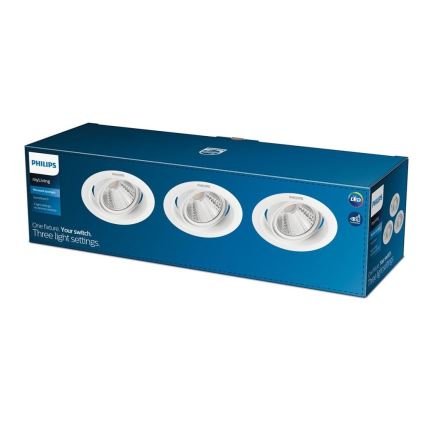 Philips - KÉSZLET 3x LED Dimmelhető beépíthető lámpa SCENE SWITCH LED/5W/230V