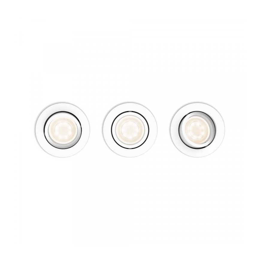 Philips 50203/31/P0 - KÉSZLET 3x LED Dimmelhető beépíthető lámpa SHELLBARK Warm Glow 1xLED/4,5W/230V 2200-2700K
