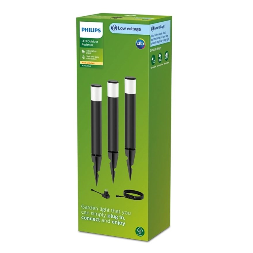 Philips - KÉSZLET 3x LED Kültéri lámpa PUREX LED/1,5W/24/230V IP44