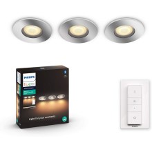 Philips - KÉSZLET 3x LED Szabályozható fürdőszobai lámpa Hue ADORE 1xGU10/5W/230V IP44 + távirányító