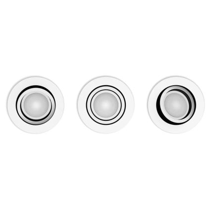 Philips - KÉSZLET 3x LED Dimmelhető beépíthető lámpa Hue MILLISKIN 1xGU10/4,2W/230 2200-6500K